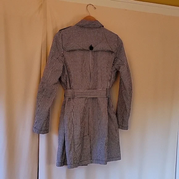 Lands End Black and White Checker Raincoat - Picture 5 of 8